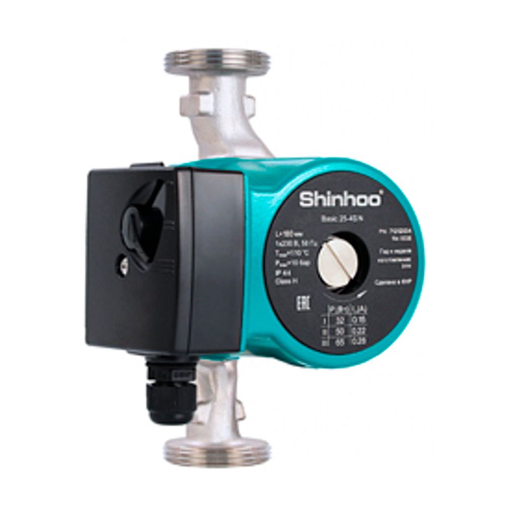 Насос, SHINHOO, циркуляционный BASIC 25-4S N 180 1x230V c проточной частью из нержавеющей стали