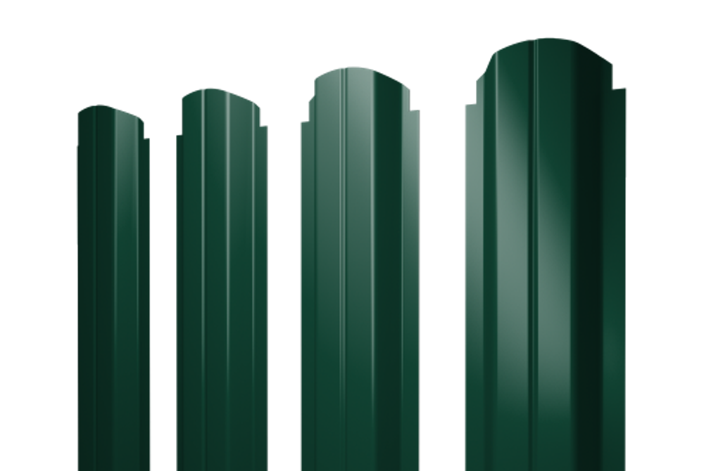 Штакетник П-образный А фигурный 0,45 PE-Double RAL 6005 зеленый мох
