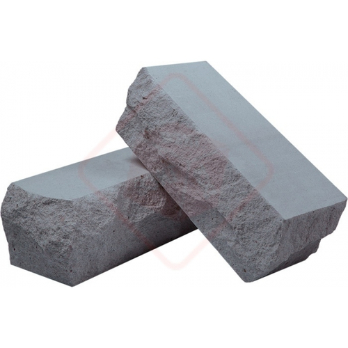 Кирпич лицевой утолщенный полнотелый колотый серый