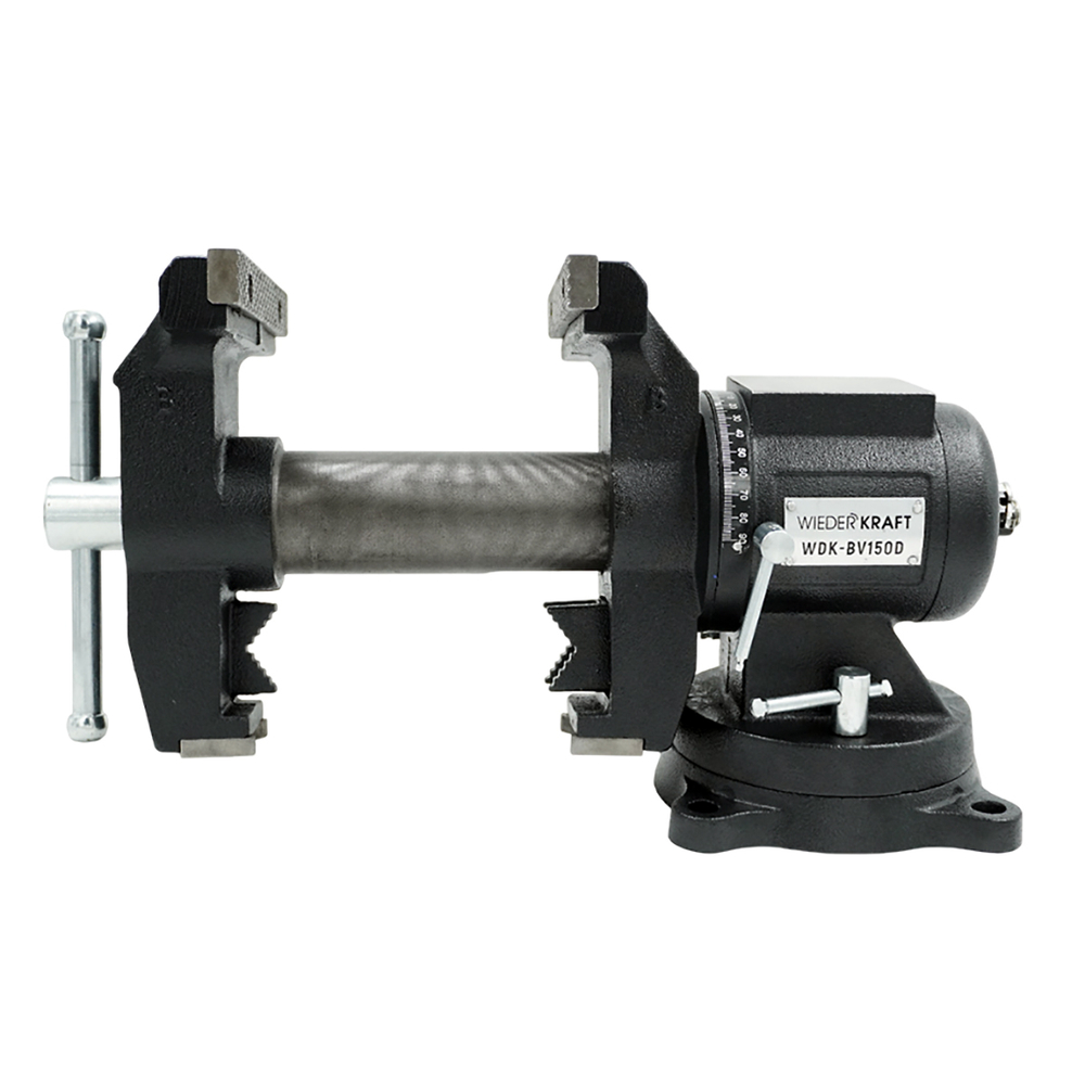 WDK-BV150D Профессиональные слесарные тиски 150 мм, регулировка в двух плоскостях 360 градусов