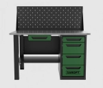 Верстак однотумбовый 4 ящика с экраном и ящиком, зеленый 1400*700 Garopt, GT1400STY1Y4PP.green