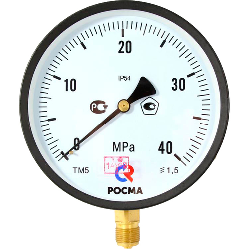 Манометр радиальный Росма ТМ-51GР.GG IP54 (G-4GМПа) М2Gх1.5 1.5 общетехнический специального исполнения, 1GGмм, тип - ТМ-51GР, радиальное присоединение, шкала (G-4GМПа), резьба М2Gх1.5, класс точности 1.5