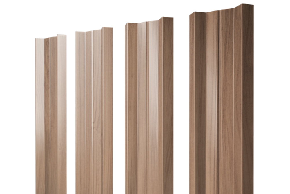 Штакетник М-образный А с прямым резом 0,45 Print Elite Honey Wood TwinColor