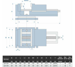 Поворотные станочные тиски с открытым винтом GRIFF серия QB 250 мм b241204
