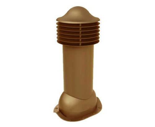 Труба вентиляционная для металлочерепицы d125\110мм, h-650мм утепленная, кирпичная RAL 8004