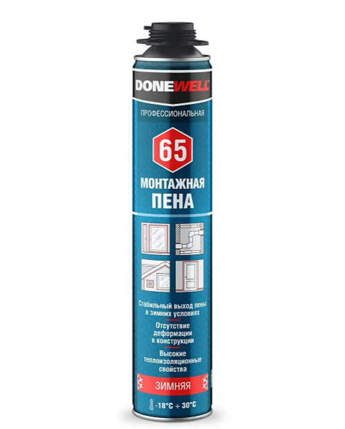 Пена монтажная профессиональная DONEWELL PRO® 65 зимняя 1000 мл, 830 гр