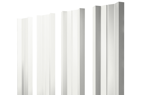 Штакетник М-образный А с прямым резом 0,4 PE RAL 9003 сигнальный белый