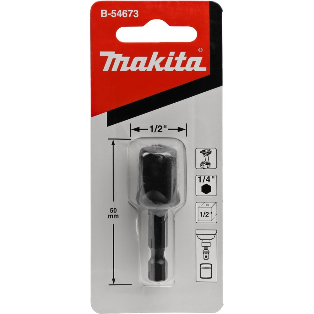 Адаптер торцевого ключа 50 мм, 1/4, E-Form, SW 1/2 Makita B-54673