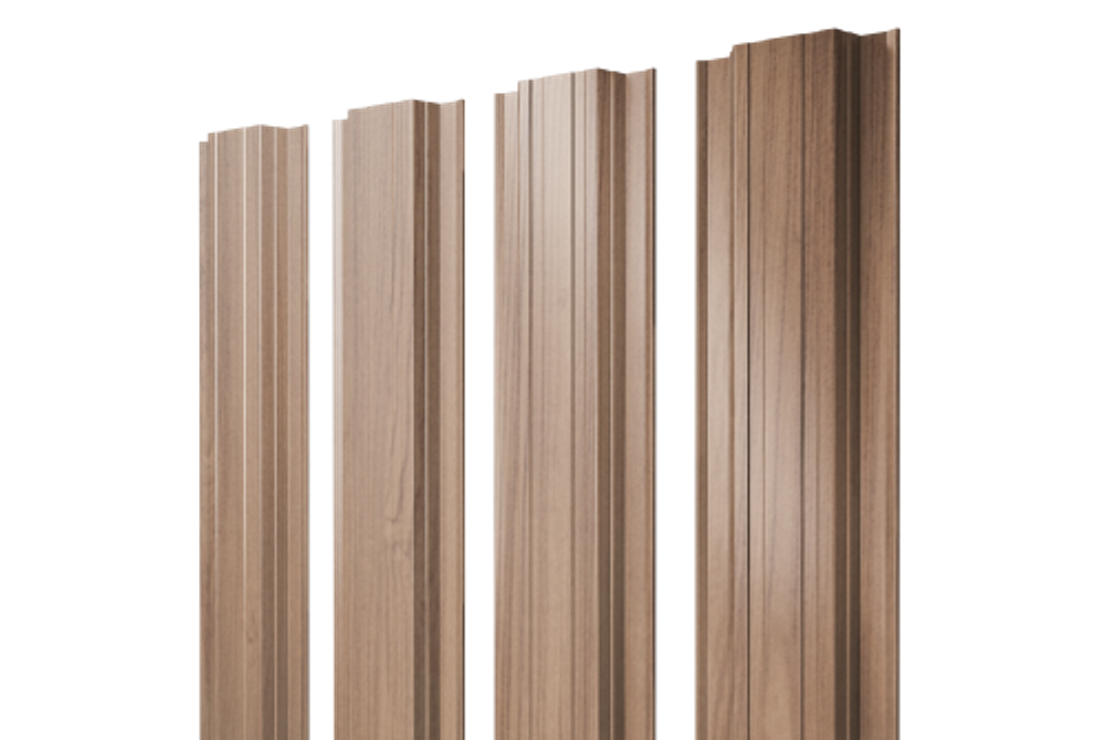 Штакетник Прямоугольный с прямым резом 0,45 Print Elite Honey Wood TwinColor