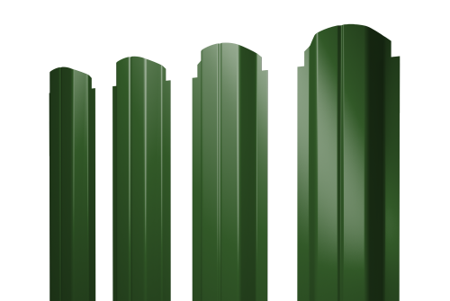 Штакетник П-образный А фигурный 0,45 PE RAL 6002 лиственно-зеленый
