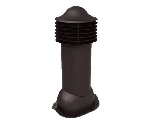 Труба вентиляционная для металлочерепицы d125\110мм, h-650мм не утепленная, коричневая RAL 8019