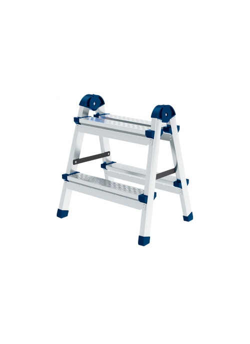 Стремянка двухсторонняя 2 ступени, сталь профиль, стальные ступени, Россия Сибртех