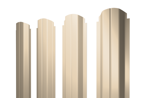 Штакетник П-образный А фигурный 0,45 PE RAL 1015 светлая слоновая кость
