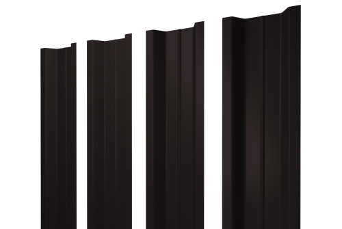 Штакетник П-образный В с прямым резом 0,5 PurPro RAL 9005 черный