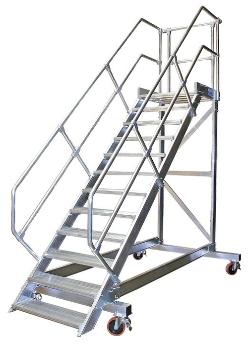 Лестница передвижн. с платфор., 8 ступ. 1000 мм, из лёгк. металла, 45°