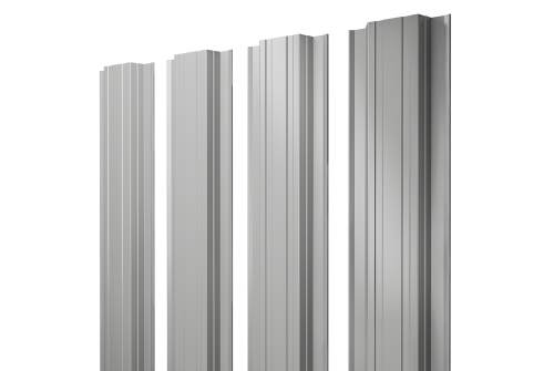 Штакетник Прямоугольный с прямым резом 0,45 PE RAL 9006бело-алюминиевый