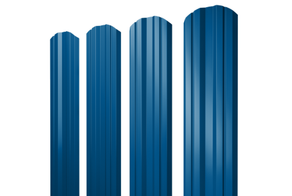Штакетник Twin фигурный 0,5 Satin RAL 5005 сигнальный синий
