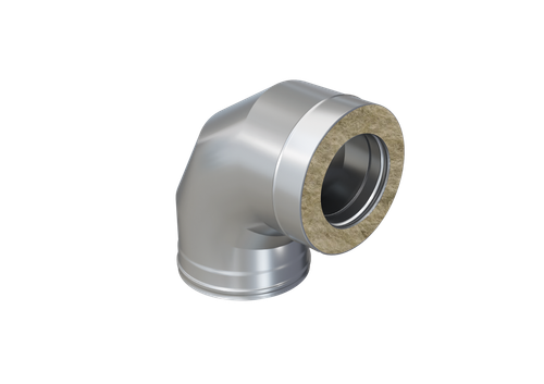 Колено Феррум утепленное угол 90° нержавеющее (430/0,5мм)/оцинкованное, ф150/210, по воде