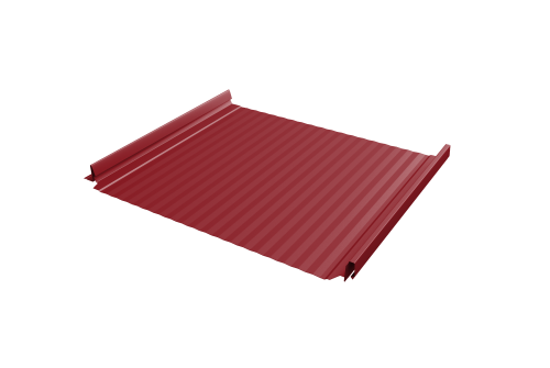 Кликфальц Pro Gofr Grand Line 0,45 PE с пленкой на замках RAL 3003 рубиново-красный