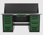 Верстак двухтумбовый 4 ящиков /5 ящиков с экраном и ящиком, 1800*700 зеленый GAROPT, GT1800Y1Y4Y5PP.green