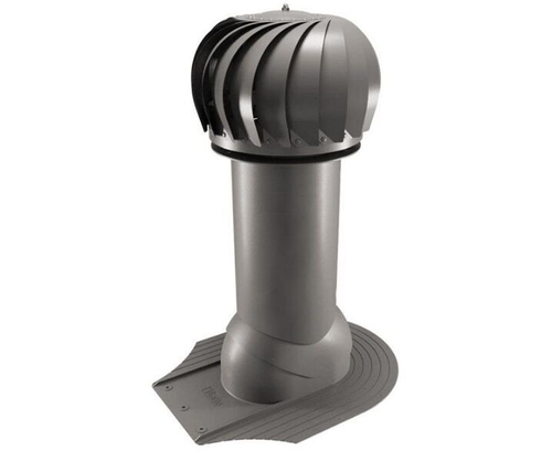 Роторная вентиляция для мягкой кровли при монтаже d125мм, h-650мм утепленная, коричневая RAL 8019