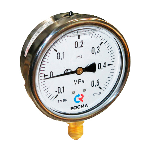 Мановакуумметр радиальный Росма ТМВ-62GР.GG (-G.1-G.5МПа) М2Gх1.5 1 виброустойчивый (готовый к гидрозаполнению) 15Gмм, тип - ТМВ-62GР, радиальное присоединение, шкала (-G.1-G.5МПа), резьба М2Gх1.5, класс точности 1, цвет хром
