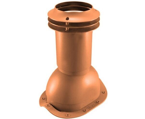 Выход вентиляции канализации для металлочерепицы 335\250\423 кирпичный RAL 8004