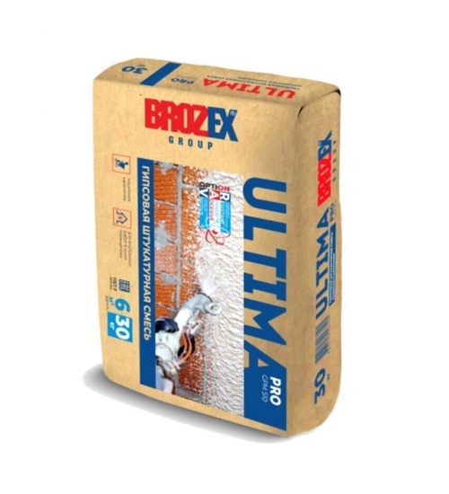 Штукатурка гипсовая Brozex GPM-510 Ultima Pro для машинного нанесения 30 кг, 40 шт/поддон