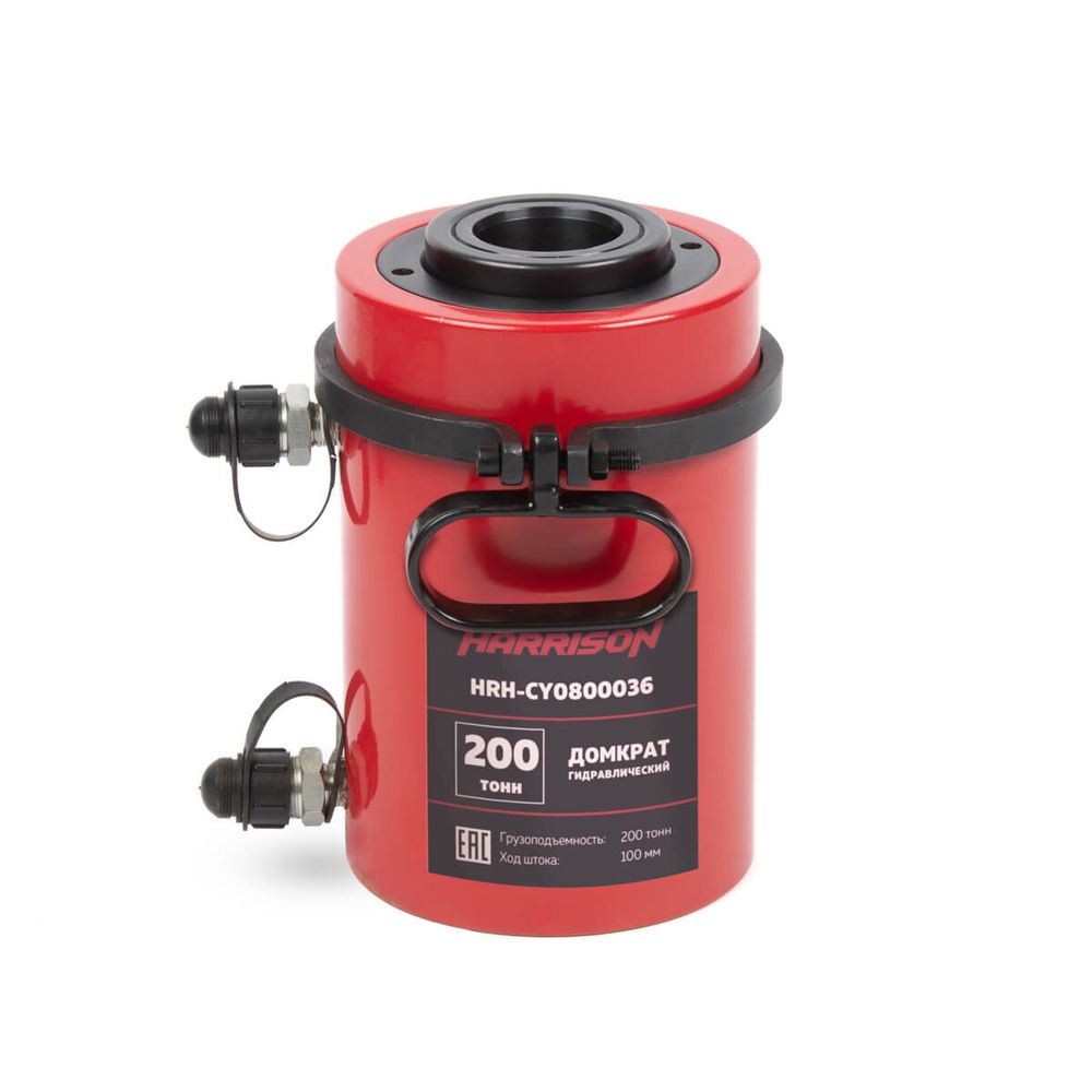 HRH-CY0800036 Гидравлический домкрат с полым штоком, двуполостной 200 тонн, 100 мм