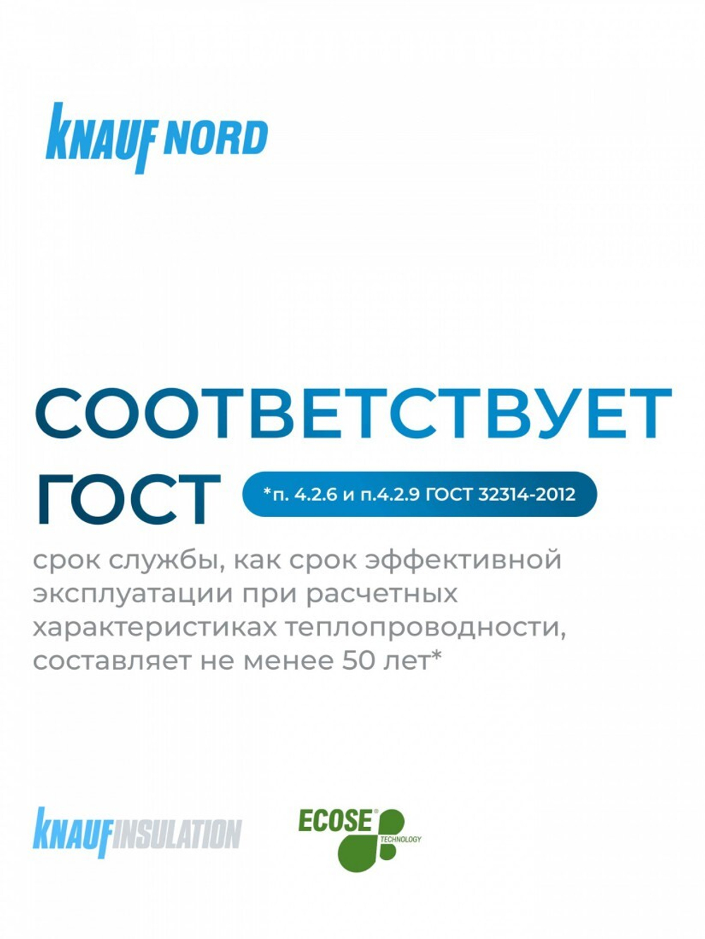 Минеральная вата ТеплоKnauf NORD TS 033 1250х600х100 мм, 6 шт/упак