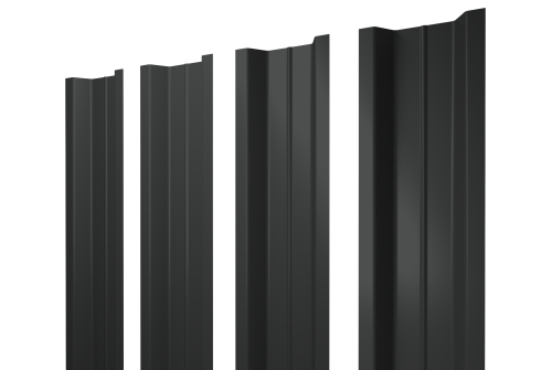 Штакетник П-образный В с прямым резом 0,5 Drap TX RAL 7016 антрацитово-серый