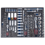 OPT-717M Тележка инструментальная, 7 полок с набором инструментов, металлическая столешница