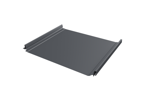 Кликфальц Pro Grand Line 0,5 GreenCoat Pural BT, matt с пленкой на замках RR 23 темно-серый (RAL 7024 мокрый асфальт)