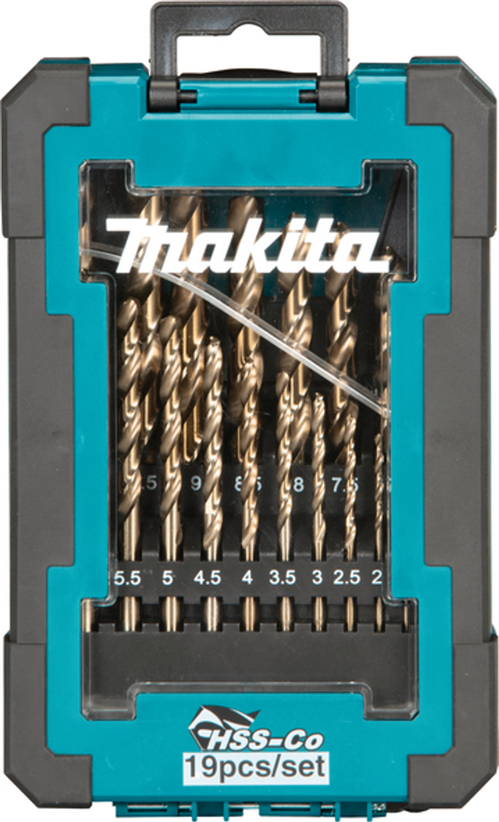 Набор сверл по металлу HSS-Co, 1-10 мм, шаг 0.5 мм, 19 шт Makita D-67561