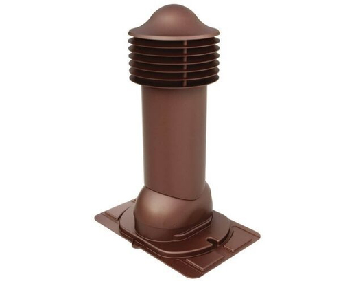 Труба вентиляционная с универсальным проходным элементом d125\110мм, h-650мм не утепленная, шоколад RAL 8017