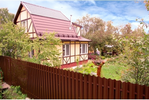 Штакетник Круглый фигурный 0,45 PE-Double RAL 8017 шоколад