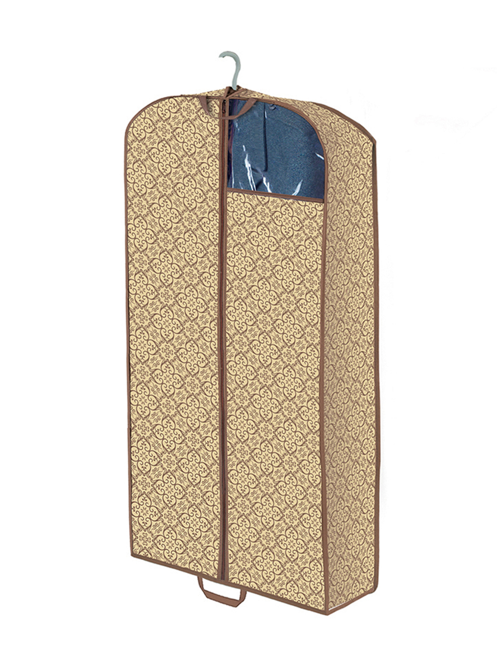 ЧЕХОЛ для хранения шуб, дублёнок, пальто ГЕЛЕОС "Миндаль"/бежевый/ 140х60х12 см
