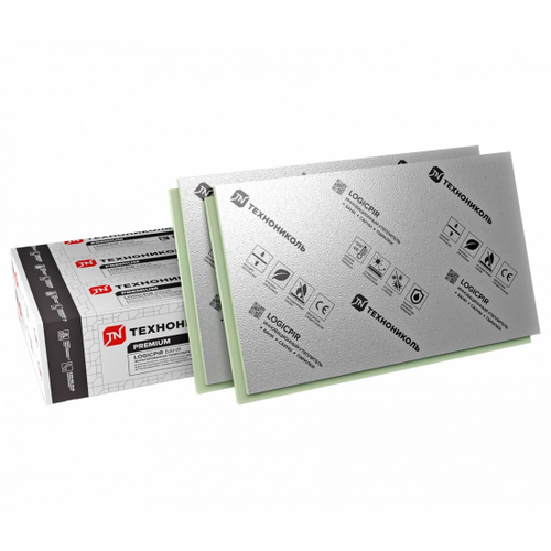 Плита теплоизоляционная Технониколь LOGICPIR Баня Ф/Ф Г1 1190х590х30 мм, 8 шт/упак