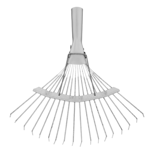 Грабли веерные стальные, 350 мм, 18 круглых зубьев, оцинкованные, без черенка, Россия, Сибртех