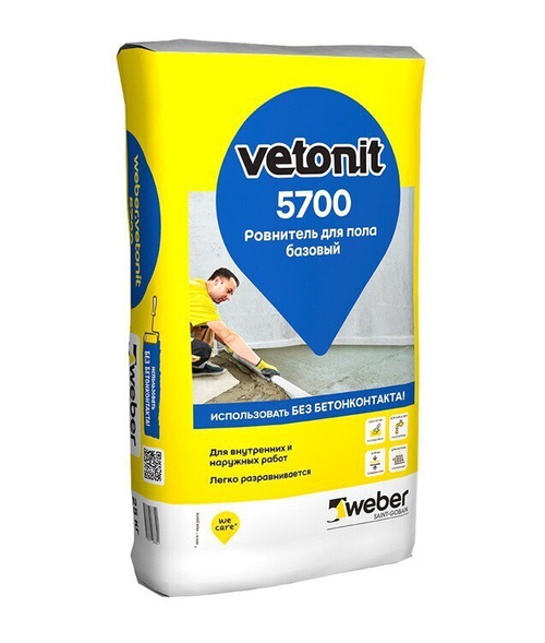 Ровнитель для пола Weber.Vetonit 5700 базовый 25 кг, шт