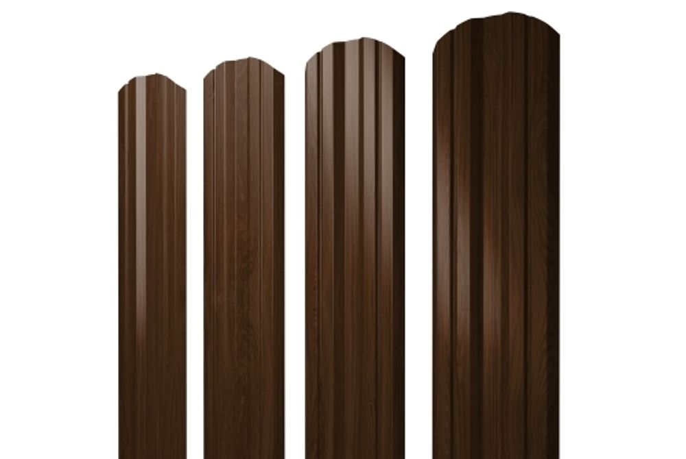 Штакетник Twin фигурный 0,45 Print Elite Choco Wood TwinColor