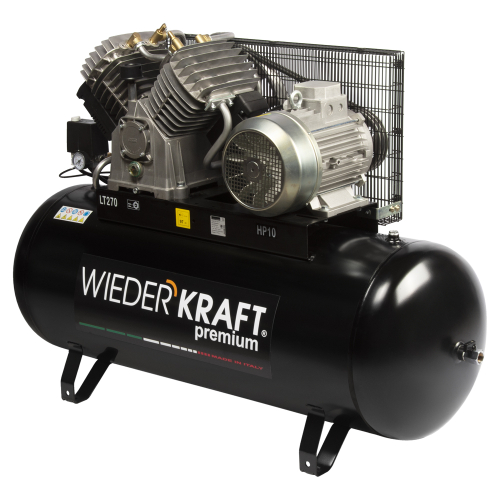 WDK-92712  Масляный поршневой компрессор с ременным приводом:1300 л/мин, ресивер 270л, 11 бар;