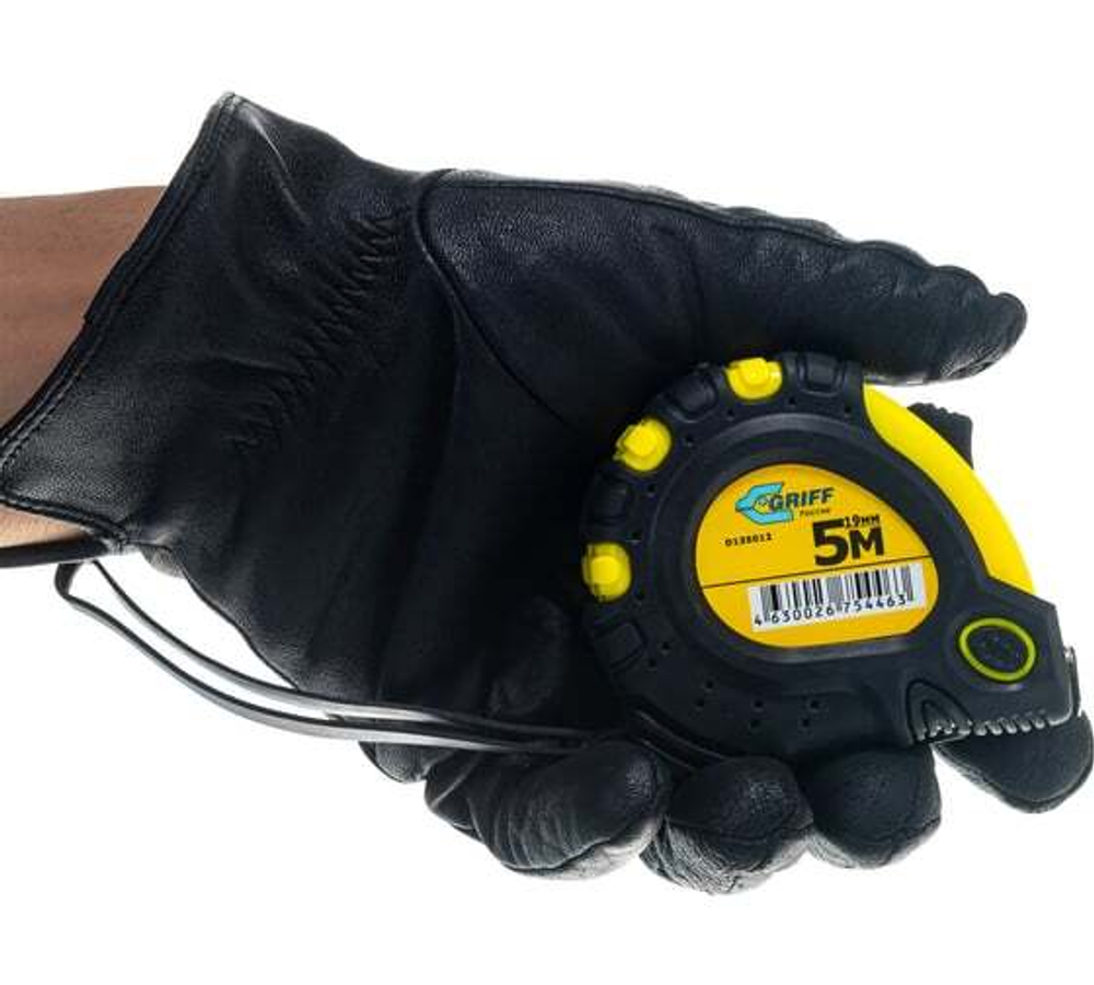 Рулетка 5мх19мм с 3 фиксаторами, в обрезиненном корпусе GRIFF d135012