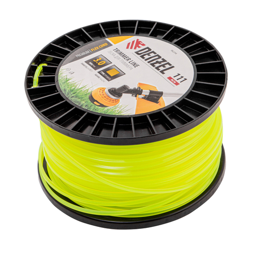 Леска для триммера квадрат, 3,0мм х 111м, на DIN катушке FLEX CORD// Denzel