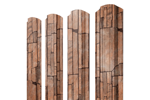 Штакетник Прямоугольный фигурный 0,45 Print Elite Sand Stone TwinColor