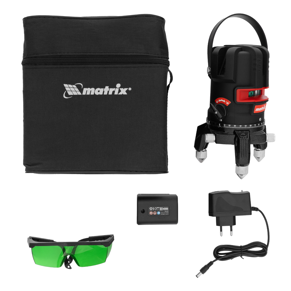 Лазерный уровень ML 06 Green, 30 м, 520 нм, аккумулятор Li 2800 мАч, резьба 5/8" Matrix