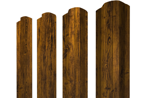 Штакетник М-образный B фигурный 0,45 Print Premium Golden Wood Fresh TwinColor