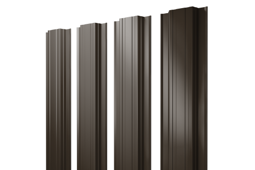 Штакетник Прямоугольный с прямым резом 0,45 Drap-double TX RR 32 темно-коричневый