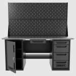 Верстак двухтумбовый дверь/4 ящиков с двумя экранами и ящиком, серый 1800*700 Garopt, GT1800DY1Y4PP2.grey