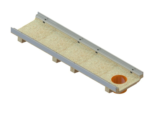 Лоток водоотводный мелкосидящий CompoMax Drive полимербетонный усиленный DN200 H80